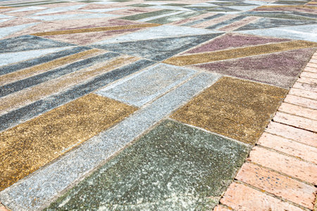 Geometric brick background with grunge.の写真素材