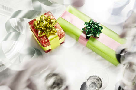 still life with Christmas giftsの写真素材