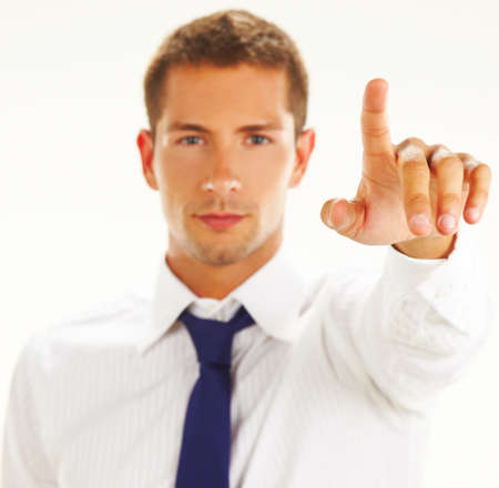 Businessman pointing at youの写真素材