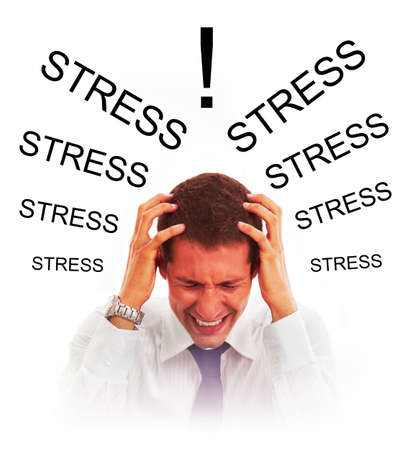 Stressed businessman with headache