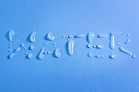 Blue abstract background with dropsの写真素材