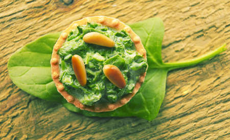 puff pastry with chards and pinionsの写真素材