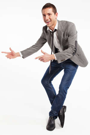 Funny businessman posingの写真素材