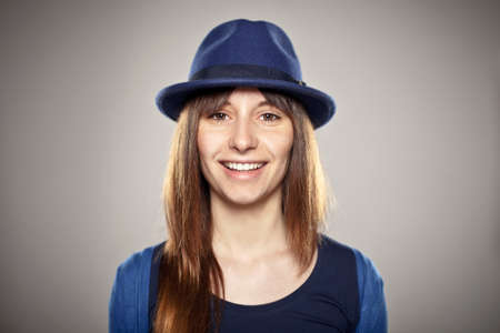 Beautiful young woman in studio looking at cameraの写真素材