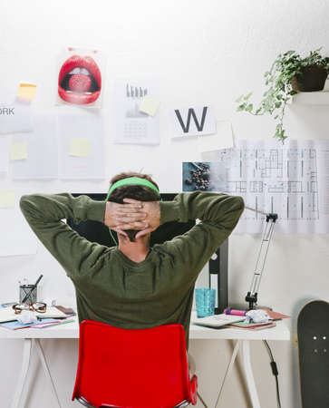 Creative man thinkingの写真素材