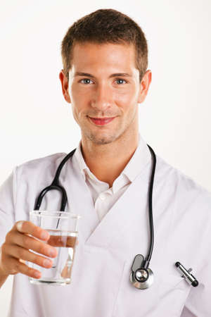 Portrait of smiling medical doctor isolated  Healthy living の写真素材