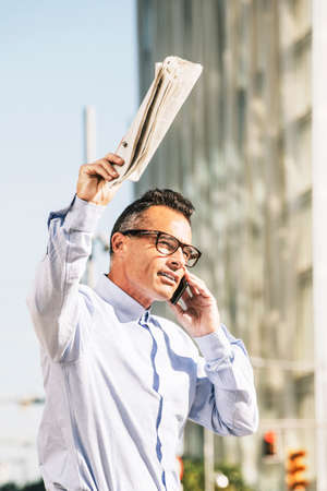 Handsome man in the city.の写真素材