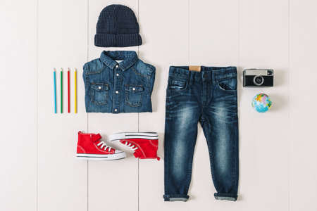 Outfit of casual boy.の写真素材