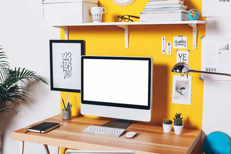 Office workplace with computer.の写真素材