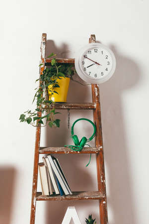 Minimal office on white background.の写真素材