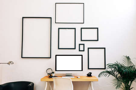 Modern creative workspace.の写真素材