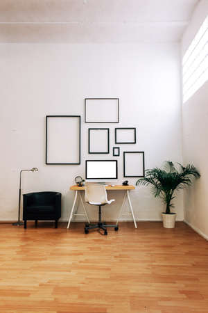 Modern creative workspace.の写真素材