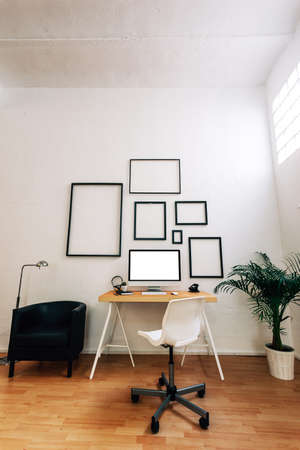 Modern creative workspace.の写真素材