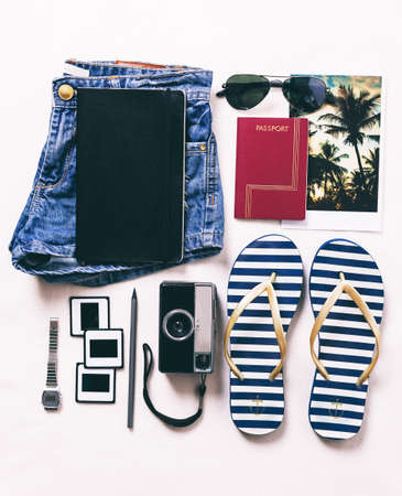 Still life of travel objects.の写真素材