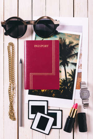 Still life of travel objects.の写真素材