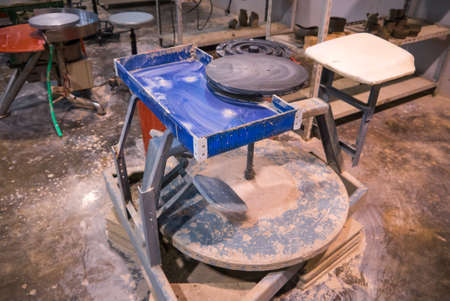 electronic potter wheel in local public workshopの写真素材