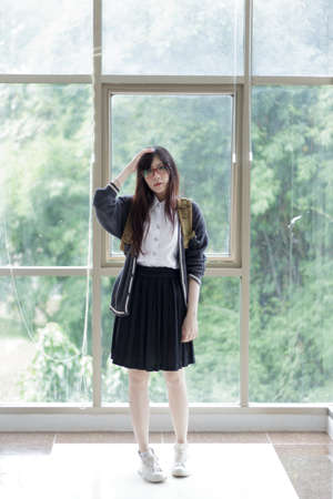 Asian student in uniformの写真素材