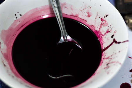 homemade fake blood use for halloween makeup'の写真素材