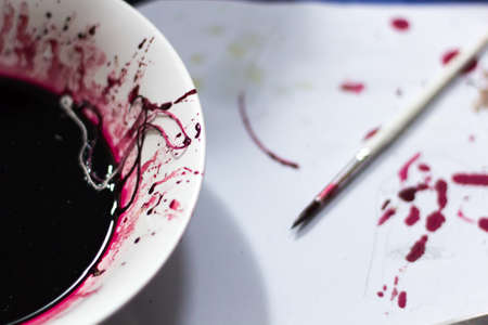 homemade fake blood use for halloween makeup'の写真素材