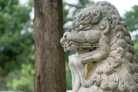 An old sculpture in the park of Thal universityの写真素材