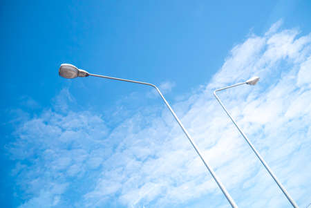 Street lamp in the blue skyの写真素材