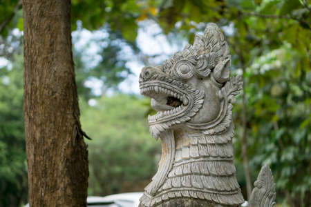 An old sculpture in the park of Thal universityの写真素材