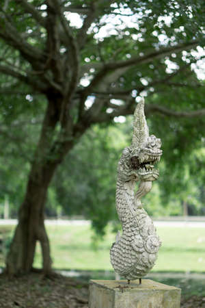 An old sculpture in the park of Thal universityの写真素材