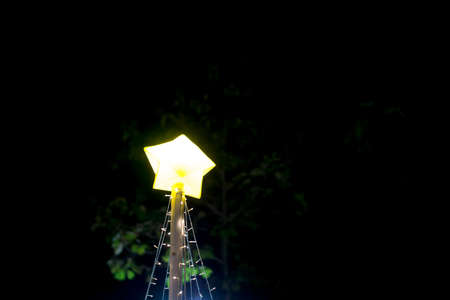 Christmas light at nighttimeの写真素材