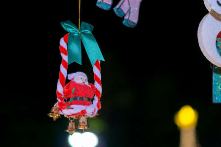 Early Christmas decoration at nightの写真素材