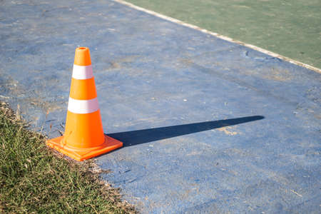 Traffic cone on the streetの写真素材