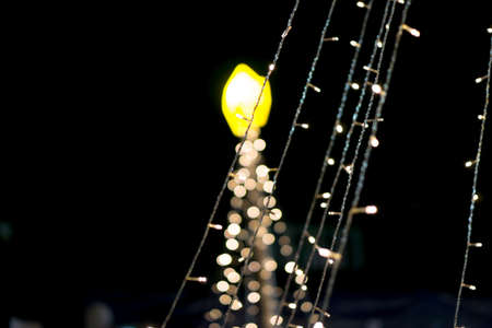 Christmas light at nighttimeの写真素材