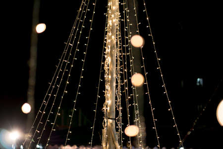 Christmas light at nighttimeの写真素材