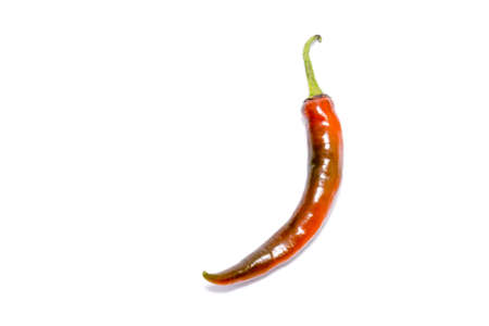 Red and green hot pepper on white backgroundの写真素材