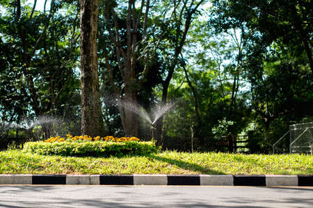 Water sprinkler in Thai Universityの写真素材