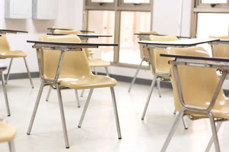 Thai lecture chairs in classroomの写真素材