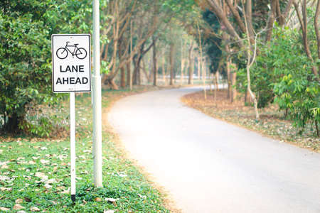Bicycle lane signl on the road