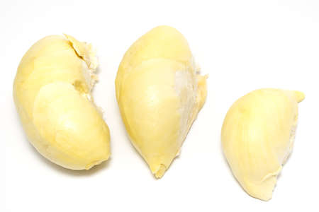 Packed Durian on white backgroundの写真素材