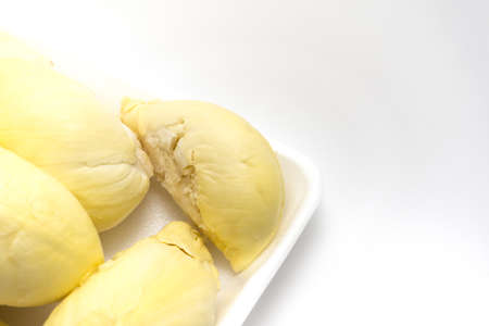Packed Durian on white background