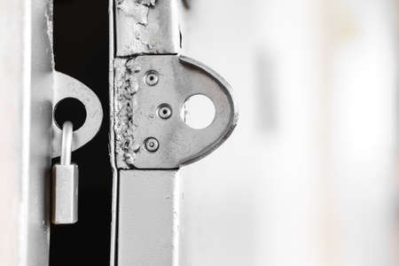 Door lock on rusty door