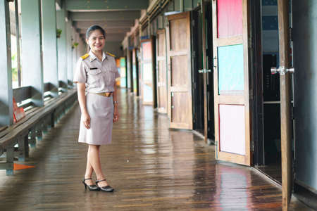 Thai teachers in official uniformの写真素材