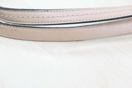 Leather strap on woman bag