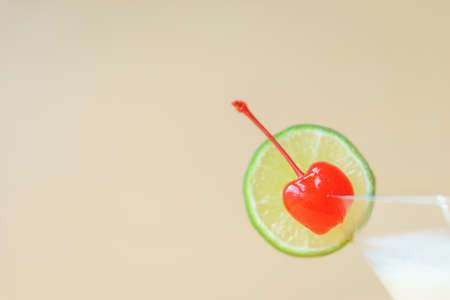 Classic white lady cocktail on wooden background