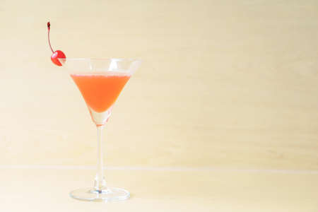 Classic rose tequila cocktail  on wooden backgroundの写真素材