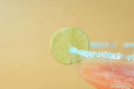 Strawberry margarita tequila cocktail with triple secの写真素材