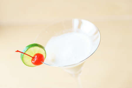 Classic white lady cocktail on wooden backgroundの写真素材