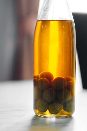 Japanese plum wine called umeshuの写真素材