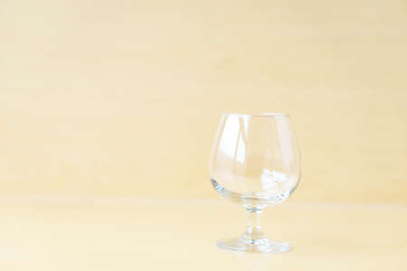 Wine glass decoration on wooden backgroundの写真素材