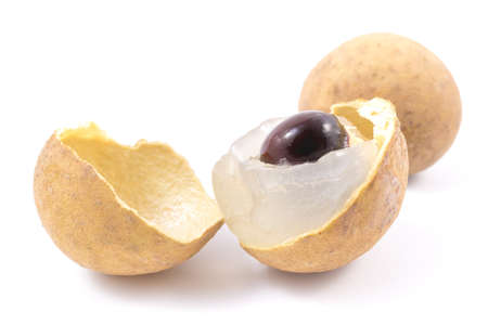 Longan Asian fruit on white background