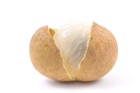 Longan Asian fruit on white backgroundの写真素材