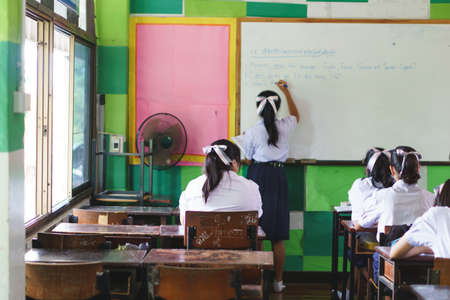 Group of Asian students in classroomのeditorial素材